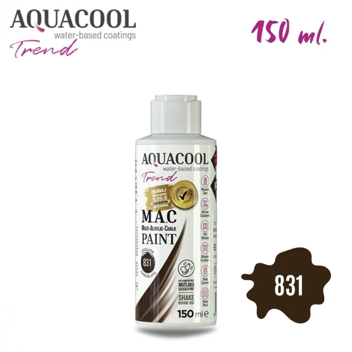 Aquacool Multi Akrilik Boya 150ml 831 Çikolata