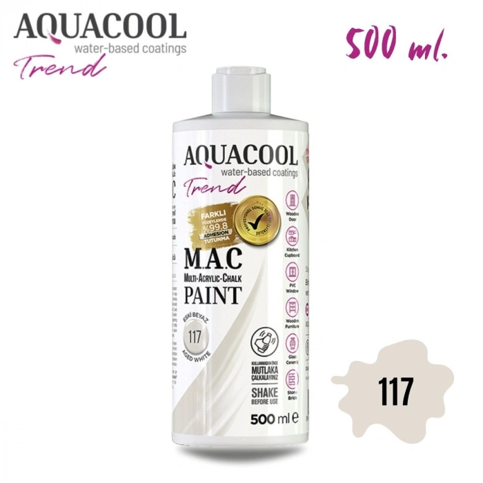 Aquacool Multi Akrilik Boya 500ml 117 Eski Beyaz