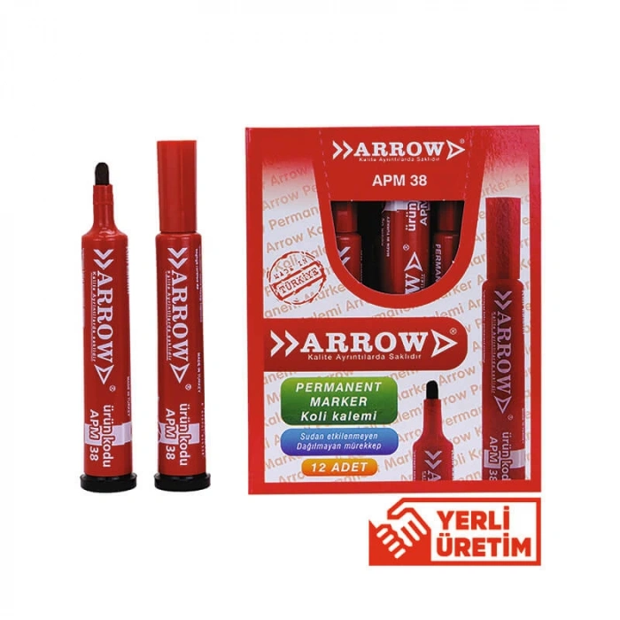ARROW PERMANENT KIRMIZI YUVARLAK UÇ KOLİ KALEMİ