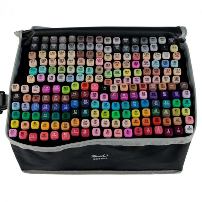 Art Elegant Bez Çantalı Touch Kaikai Marker Seti 204lü
