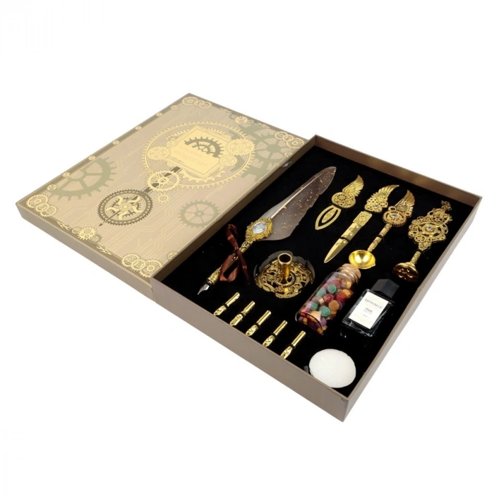 Art Elegant Dolma Ve Kaligrafi Antik Seti 14 Parça Altın