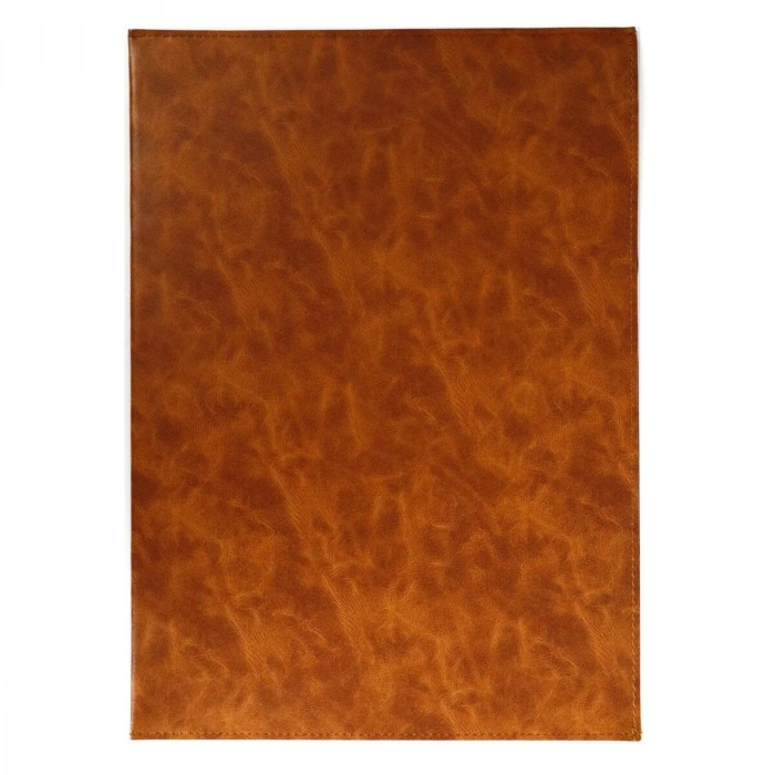 Art Elegant Suni Deri Cepli Yazı Altlığı 25x35cm Desenli Taba