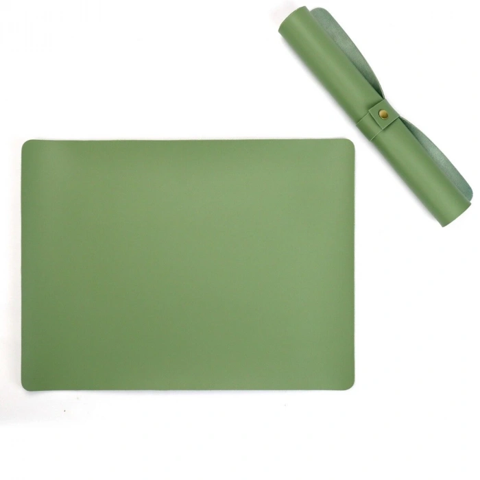 Art Elegant Suni Deri Yazı Altlığı 30x40cm Desenli Yeşil