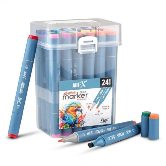 ART-X Çift Uçlu Sketch Marker Kalem Seti 24lü