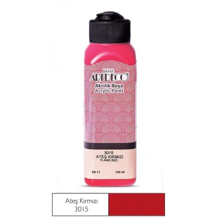 Artdeco Akrilik Boya 140 ml. 3015 ATEŞ KIRMIZI