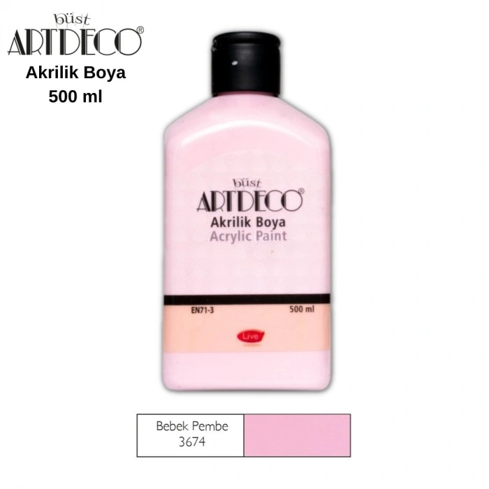 Artdeco Akrilik Boya 500ml 3674 Bebek Pembe