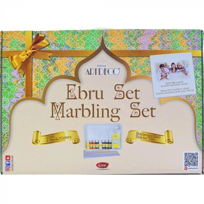 Artdeco Ebru Başlangıç Seti (A4 Tekneli) 8x30 ML