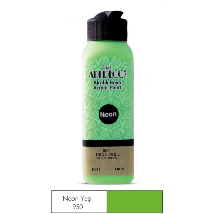 Artdeco Neon Akrilik Boya 140 ml. NEON YEŞİL