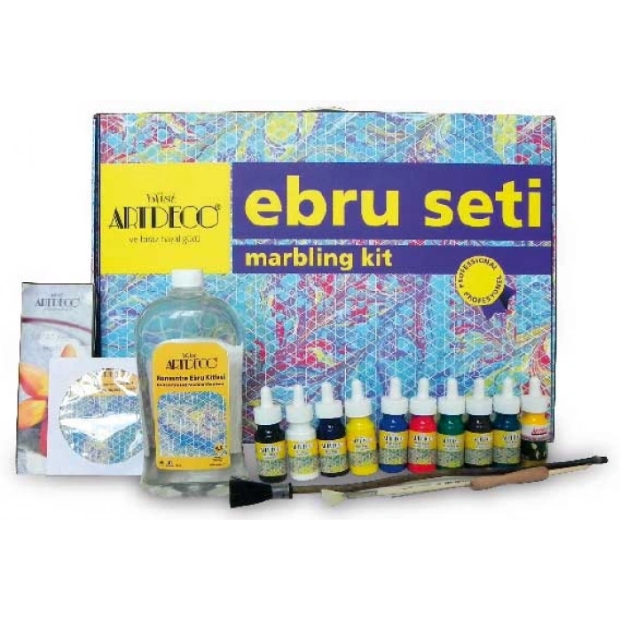 Artdeco Profesyonel Ebru Seti 35x50 cm. 10 Renk