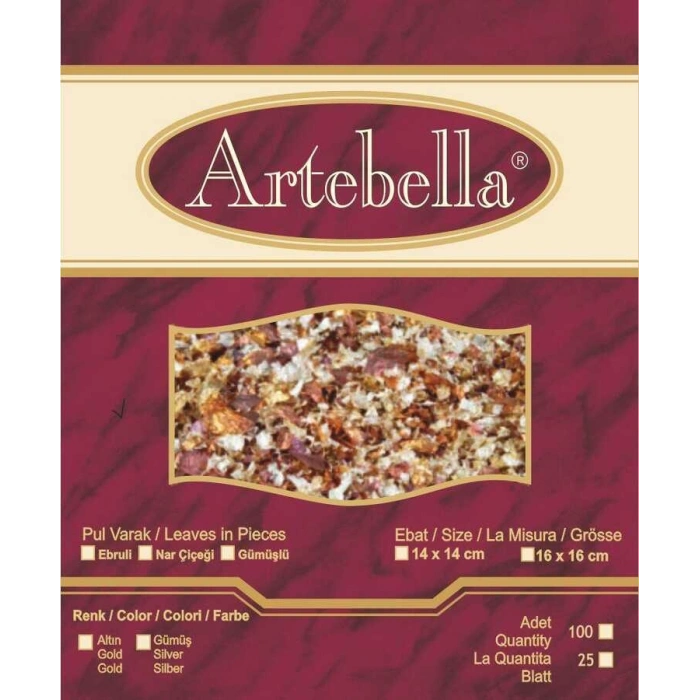 Artebella Metal İmitasyon Pul Varak Ebruli