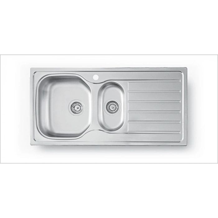 Artenova Ankastre Eviye Mat 1,5 Hazneli Damlalıklı Eviye (Sifon Dahil S-001) 500x1000 mm (AEB2010)