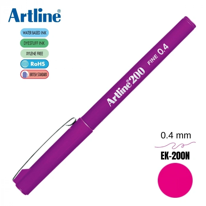 Artline 200 Fine Keçe Uçlu Yazı Kalemi 0.4mm Magenta