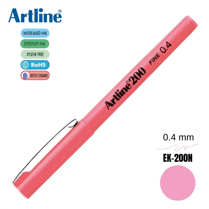 Artline 200 Fine Keçe Uçlu Yazı Kalemi 0.4mm Pembe