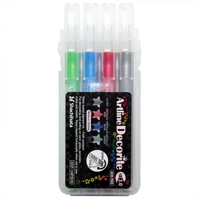 Artline Decorite Marker Kalem Düz Kesik Uç 3.0 4lü Set 4PSH3