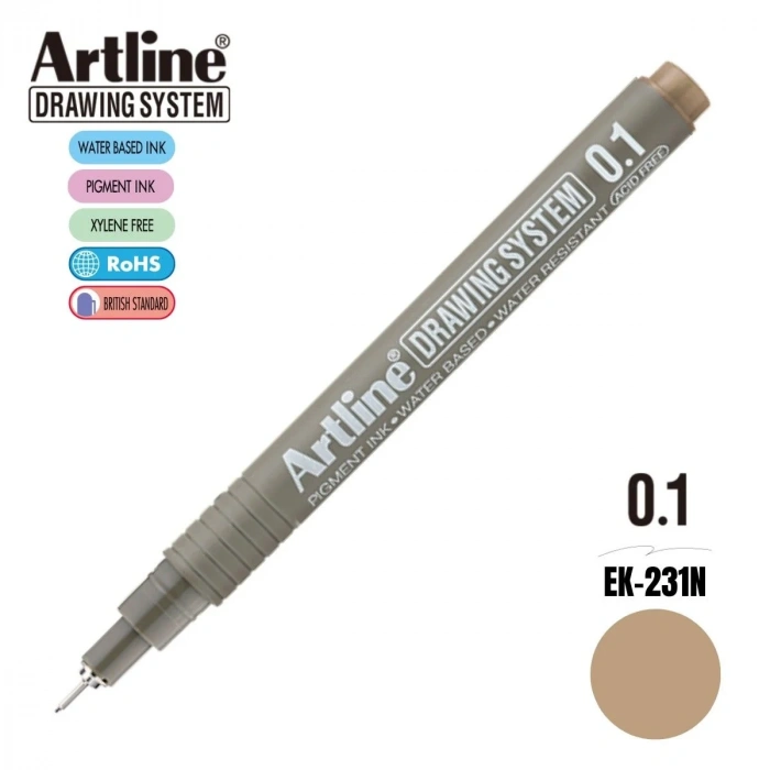 Artline Drawing System Teknik Çizim Kalemi 0.1 Pale Brown