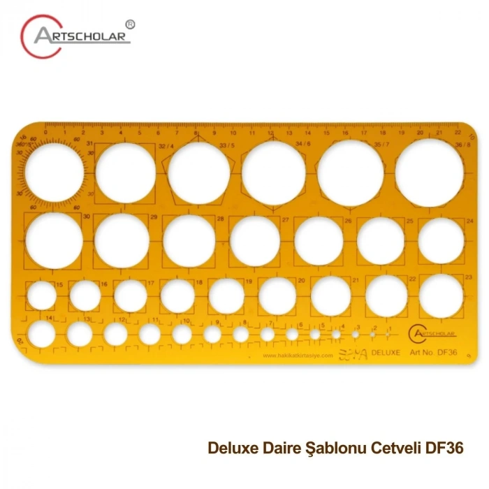 Artscholar Deluxe Daire Şablonu Cetveli 22cm