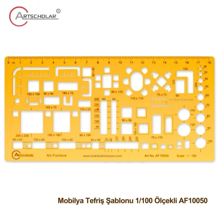 Artscholar Mobilya Tefriş Şablonu 1/100 Ölçekli 18cm