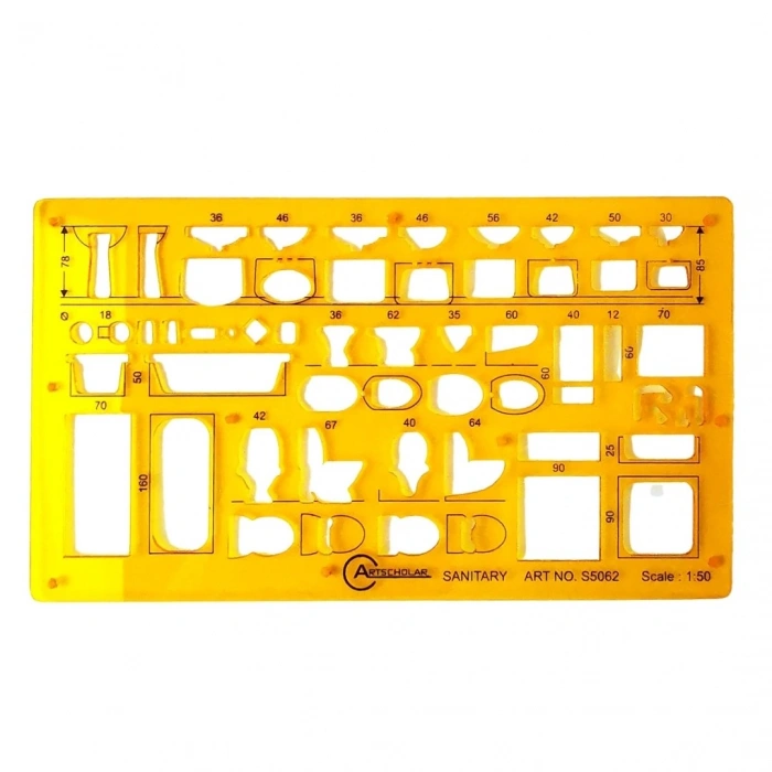 Artscholar Sıhhi Tesisat Şablonu 1/50 Ölçekli