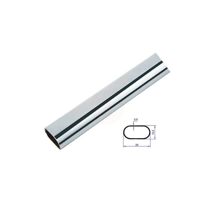 Ayder Kromajlı Oval Askı Borusu 15x30 Krom