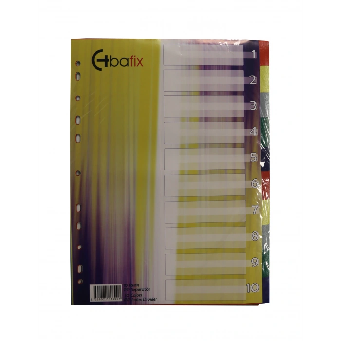 Bafix Seperatör 10 Renkli Plastik A4