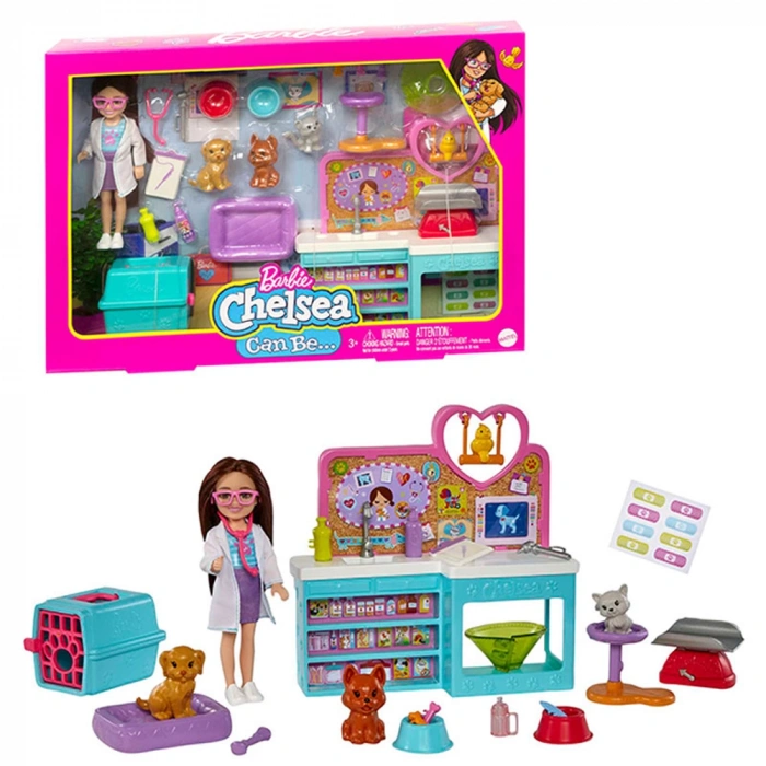 Barbie Chelsea Meslekleri Öğreniyor Veteriner Oyun Seti HGT12