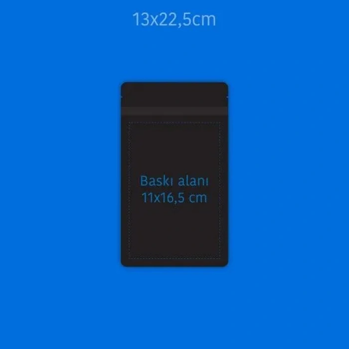BASKILI PARLAK SİYAH ALÜMİNYUM DOYPACK 1000 ADET