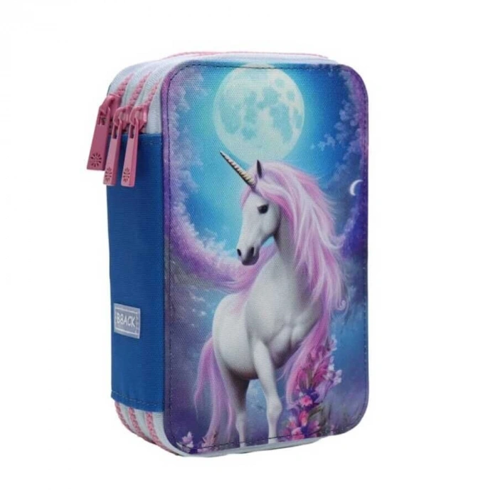 Bback 3 Katlı Kalem Çantası / Kalemlik / Kalem Kutusu Unicorn