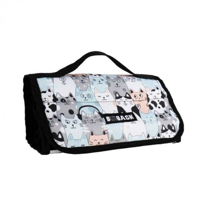 BBack 4 Bölümlü Kalem Çantası / Kalemlik / Kalem Kutusu KEDİLER