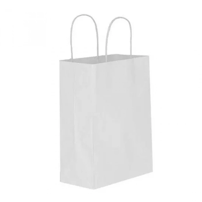 BEYAZ KAĞIT HEDİYE VE ALIŞVERİŞ ÇANTASI (25X12X31) 50 adet