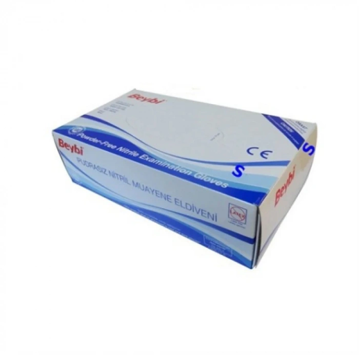 Beybi Pudrasız Mavi Nitril Medikal Muayene Eldiveni ( S ) 20 Kutu