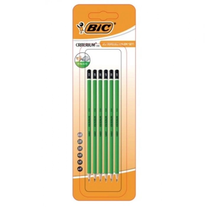 Bic Criterium 550 Dereceli Kurşun Kalem Seti 6Lı (HB-2B-3B-4B-5B-6B)