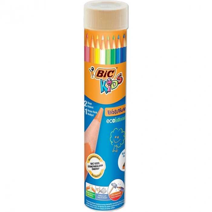 Bic Evolution Kuru Boya 12+1 Renk Metal Tüp (958191)