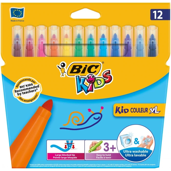 Bic Kids Kid Couleur XL Keçeli Boya Kalemi 12 Renk