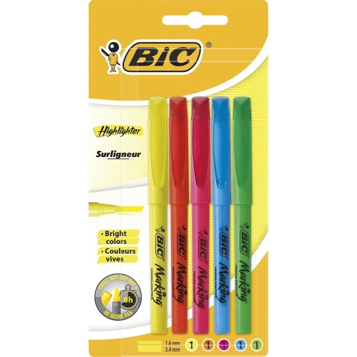 Bic Marking Highlighter Fosforlu İşaretleme Kalemi Seti 5 Renk