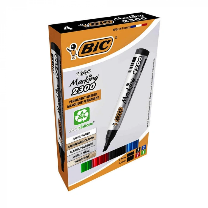 Bic Permanent Markör Kesik Uç 4lü 2300
