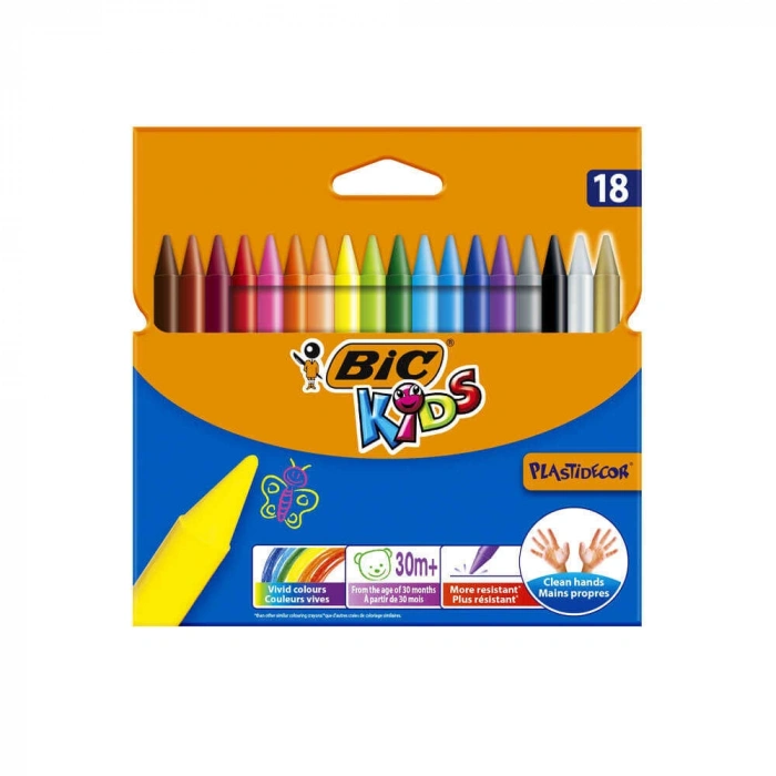 Bic Plastidecor Pastel Mum Boya Uzun Boy Silinebilir 18li