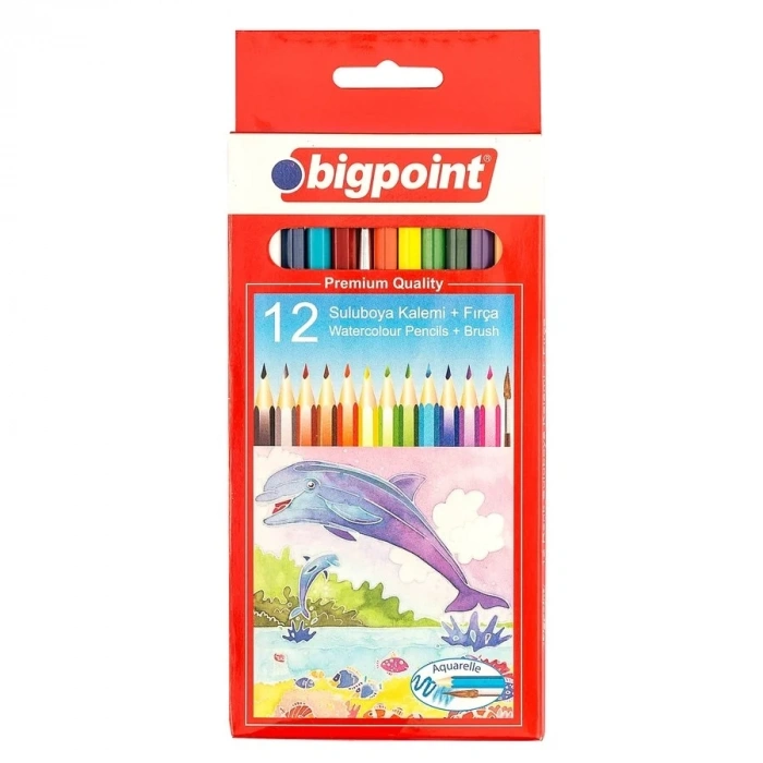 Bigpoint Aquarelle Boya Kalemi 12 Renk Set Fırçalı
