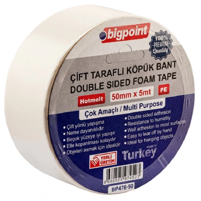 Bigpoint Çift Taraflı Köpük Bant 50mmx5m