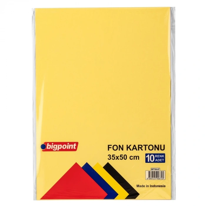 Bigpoint Fon Kartonu 35x50cm 160 Gram Karışık 10 Renk