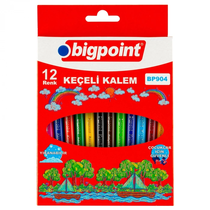 Bigpoint Keçeli Kalem 12li Set (Karton Kutulu)