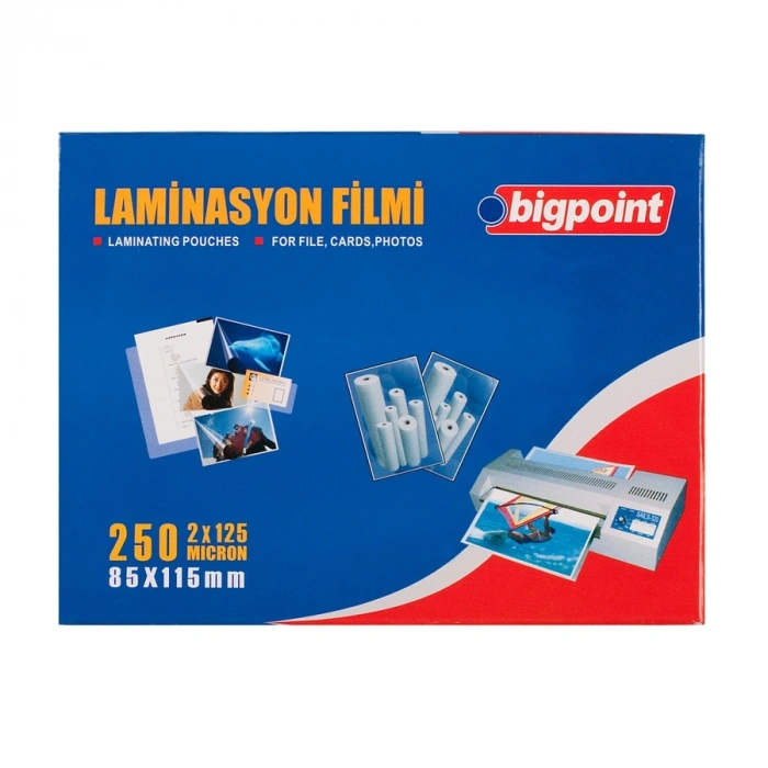 Bigpoint Laminasyon Filmi 85x115mm 125 Mikron 100lü Kutu