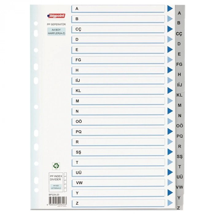 Bigpoint PP Seperatör Harfler A-Z