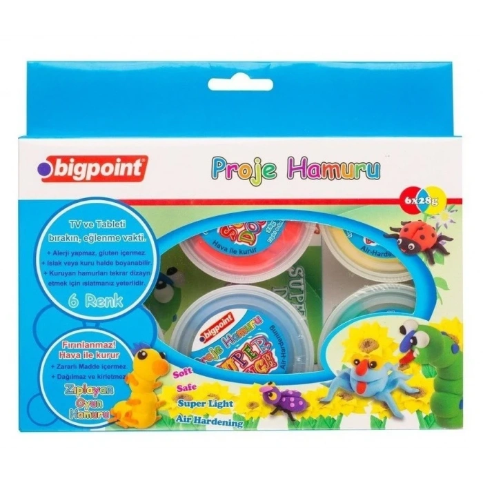 Bigpoint Sanat Kil Proje Hamuru 6 Renk x 28gr