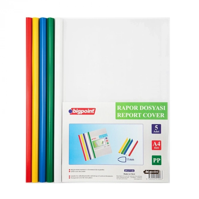 Bigpoint Sıkıştırmalı Rapor Dosyası A4 11mm 5 Renk BP277 00