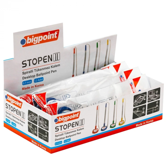 Bigpoint Spiralli Tükenmez Kalem Mavi Stopen II