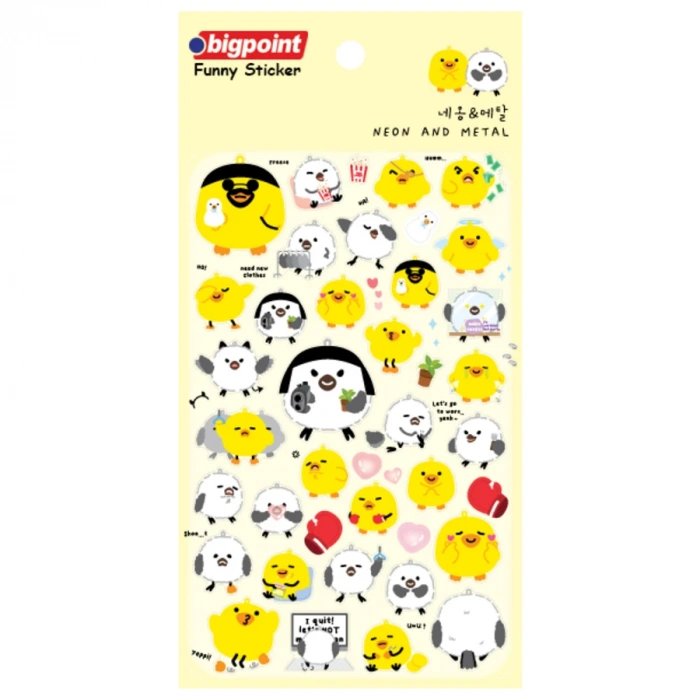 Bigpoint Sticker Neon ve Metal Civcivler