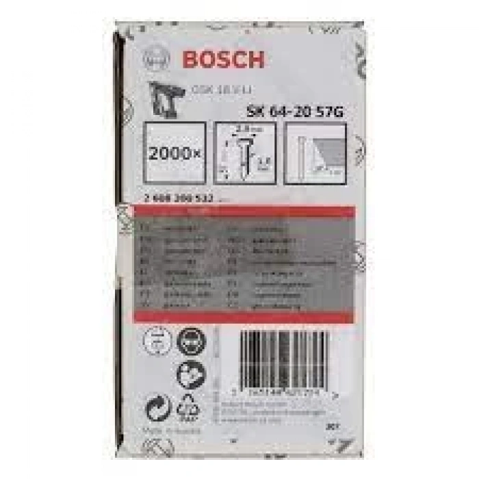 Bosch Gsk 18 V-Li İçin Galvaniz Başsız Çivi 57 Mm 2000 - 2608200532