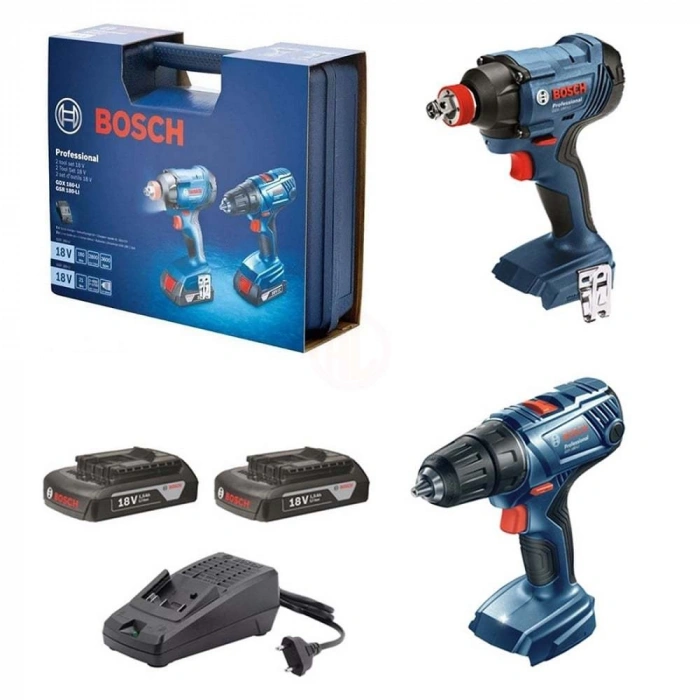 Bosch GSR 180-LI Akülü Delme Vidalama + GDX 180-LI Akülü Darbeli Somun Sıkma Seti - 06019G5222