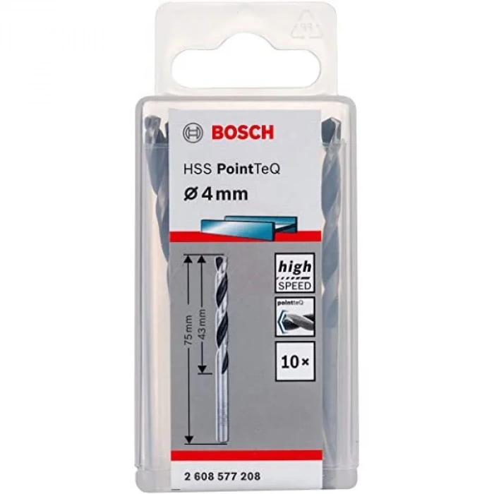 Bosch Metal Matkap Ucu HSS PointTeQ (DIN 338) 2,0 mm (10 Adet) - 2608577188