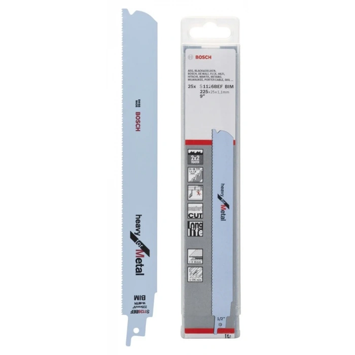 BOSCH S 1126 BEF Ağır Hizmet Metal Kesim Tilki Kuyruğu Bıçağı 1 Adet